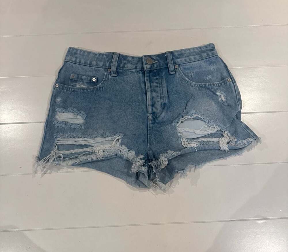 Pacsun Blue Distress Cutoff High-rise Festival Jean Short Junior's Size 26/S